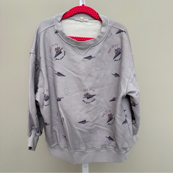 THE SUNDAY COLLECTIVE kids Weekend Airplane Graphic Sweatshirt, Purple size 8-9 - Picture 6 of 6